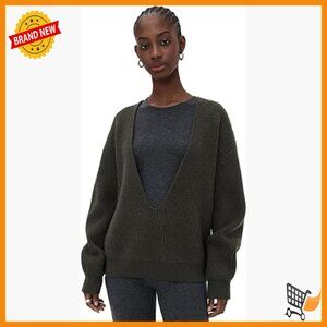 Heavyweight Wool Pullover Sweater, V-Neck, Long Sleeve, Dry Clean Only